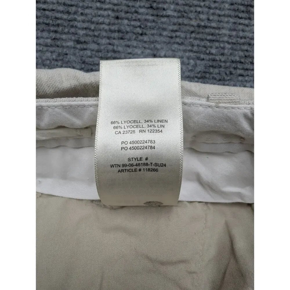 Aritzia Effortless Pants Womens 4 Tall Linen Wide Leg Pleated Trouser Old Money